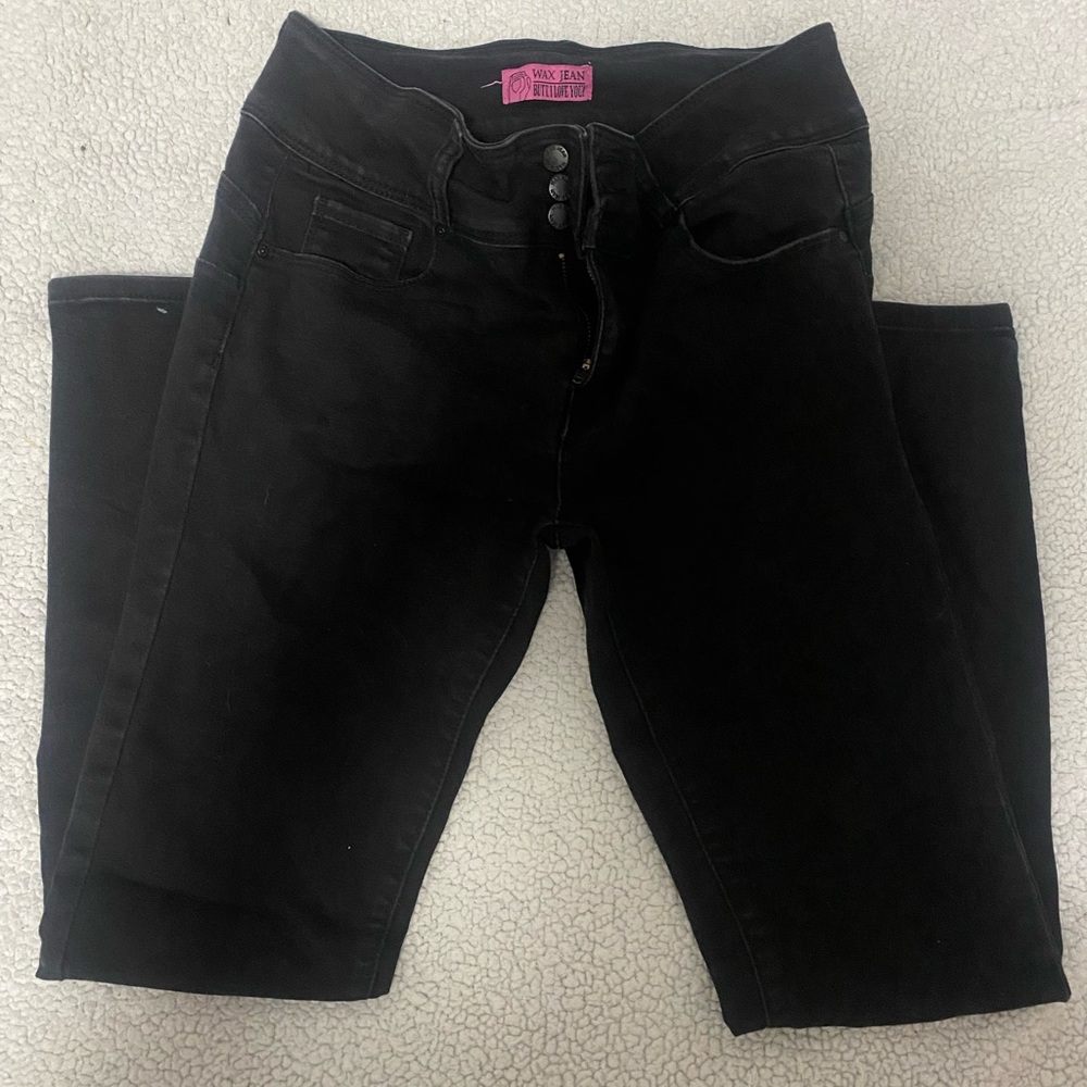 Wax jeans, black